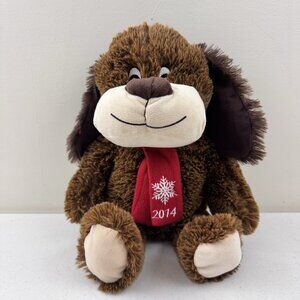 2014 Petsmart CHANCE 15" Dog Squeaky Plush Stuffed Animal Toy Brown Red Scarf